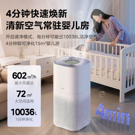 Midea Maternal and Infant Certification Forest Home Air Purifier Household formaldehyde removal, sterilization, odor removal, allergen removal, pet cat hair-absorbing air sterilizer, new maternal and infant grade P500 Pro