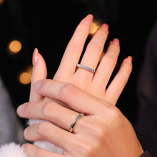 MZMZ platinum couple ring pt950 platinum knot engagement ring Valentine's Day birthday gift for girlfriend and wife local warehouse/next day delivery - light luxury moissanite couple ring