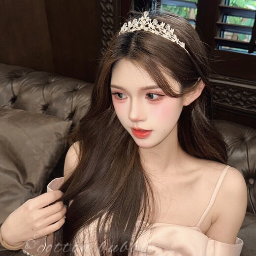 NIANFIN Xu Yan's same style crystal princess crown headpiece birthday rhinestone crown headband high-end headband bridal hair accessories