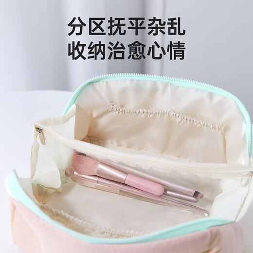 MINISO Marshmallow Series Pillow Storage Bag Pink Cosmetic Bag Washing Bag Large Capacity Travel Portable Handbag