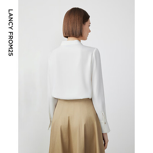 Langzi Langzi Basic Wardrobe Star Style Shirt Temperament Shirt Long Sleeve Top White 2. L