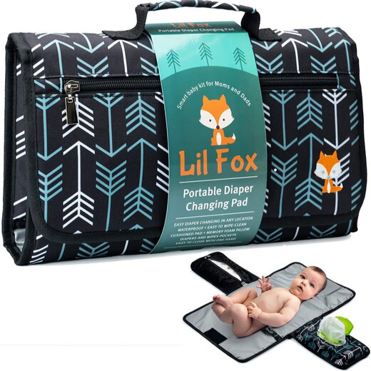 New style portable baby diaper pad, newborn diaper changing pad when going out, can be folded into a mommy handbag, white arrow, one size fits all