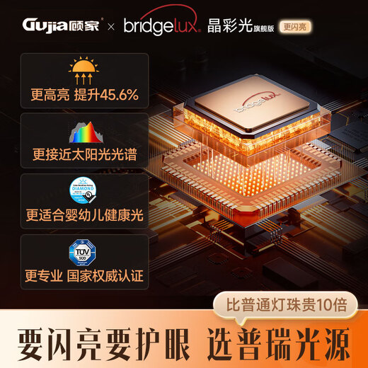 Gujia LED ceiling lamp eye protection Puri light source imitation crystal living room bedroom lamp 40cm round - three colors including installation