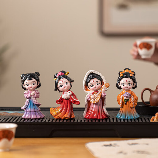Yuxuan's Four Beauties Color Changing Tea Pets Can Raise Characters Xi Shi Tea Table Ornaments Yang Yuhuan Diao Chan Wang Zhaojun Han Clothing National Trend Wang Zhaojun - Color Changing Model