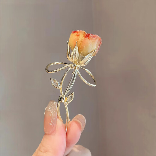 SNQP golden rose brooch, feminine corsage, creative large pin, suit coat accessories, gift, golden rose brooch