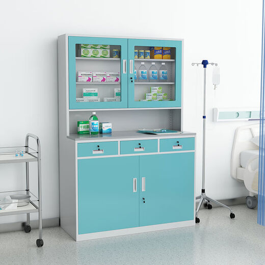 Yingtang stainless steel western medicine cabinet clinic hospital pharmacy cabinet operation table instrument disposal table medicine cabinet 1.5m western medicine cabinet blue and white 1.2mm