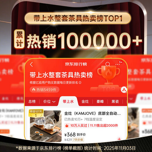 KAMJOVE bottom fully automatic electric kettle tea table kettle boiling water and heat preservation all-in-one machine fully automatic constant temperature H9 champagne gold 20x37cm 1 piece