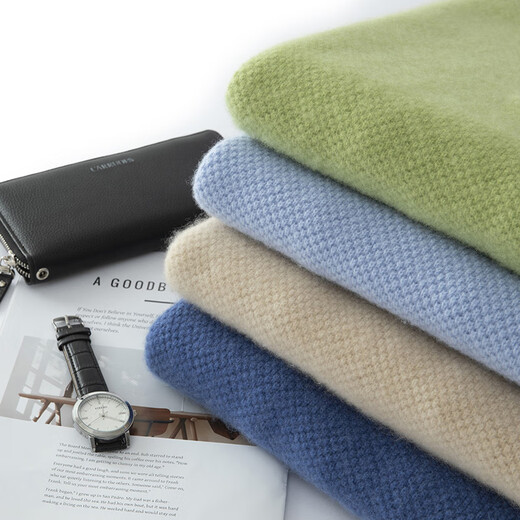 XJSGS international high-end brand half-zip cashmere sweater for men with cashmere sweater winter new bottoming middle-aged sweater high-end sky blue counter same style plus velvet winter style XL