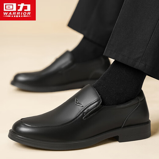 Warrior men's slip-on business leather shoes slip-on shoes men's casual shoes 2849 black 42