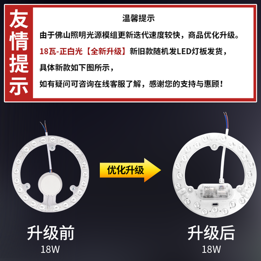 Foshan Lighting (FSL) led ceiling lamp wick replacement magnetic lamp plate patch modification lamp panel energy-saving round lamp 18W/positive white light