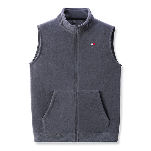 TOME BORNEK genuine Tommy grain velvet vest men's fleece vest spring and autumn stand-up collar sweatshirt men's sleeveless vest spring camel L (recommended 120-130Jin Jin equals 0.5 kg)