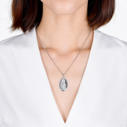 Chow Sang Sang Pt950 platinum Guanyin Bodhisattva pendant without platinum necklace 09347P Price 8.1 grams (including labor cost 500 yuan)