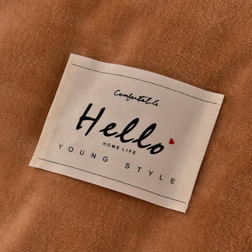 Yalu double-sided milk velvet four-piece winter thickened and velvet household flannel gold mink velvet quilt cover coral baby velvet bed sheet camel + dark gray double-sided milk velvet soft and warm bed skirt style 2.0 meters four-piece set (quilt cover 220*240cm)