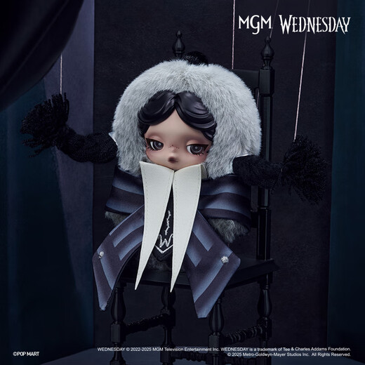 POP MART SKULLPANDA Wednesday plush doll pendant trendy peripheral Christmas gift (Nefermoor College uniform version)