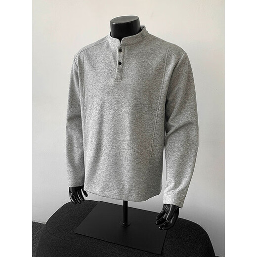 7 excellent products Henry collar sweatshirt men's autumn and winter trendy brand heavy bottoming polo shirt loose casual jacket top men BCYMG-T42 black M