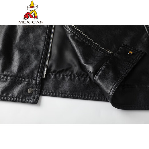Scarecrow 8XL Extra Large Size Leather Jacket Men's Spring and Autumn Fatty Plus Size Loose Casual Men's Leather Jacket Black 5XL 220-240Jin Jin is equal to about 0.5 kg