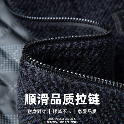 KINGXIAOJING velvet jacket middle-aged and elderly men's woolen coat velvet thickened grandpa cotton coat winter coat 2303C black gray M 170 95115Jin Jin is equal to 0.5 kg