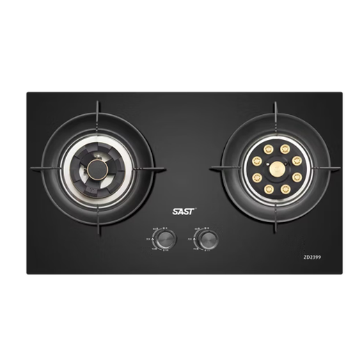 Nueva estufa de gas Xianke ZD2399, potencia de fuego salteado 5,2 kilovatios, estufa Yuanyang de fuego feroz de nueve cámaras, eficiencia energética de primera clase, vidrio espesado de 10 cm, gas natural 12T