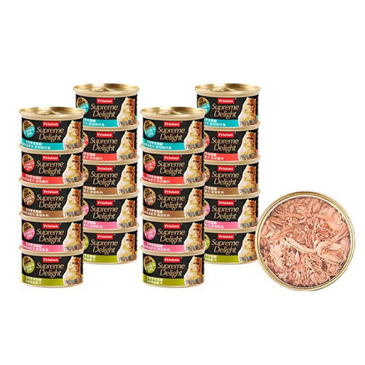 LISM R&F fresh cat cans imported from Thailand, canned white meat cat snacks, wet food for young cats, hydrating, fattening and gills, whole box, brain-boosting name, white body tuna gold cans*24 cans