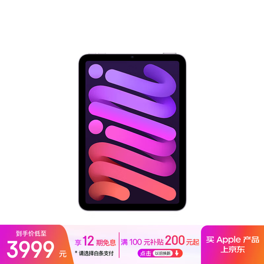 Apple/苹果 iPad mini (A17 Pro) 8.3英寸 平板电脑(128G WLAN版/mini7/MXN93CH/A)紫色