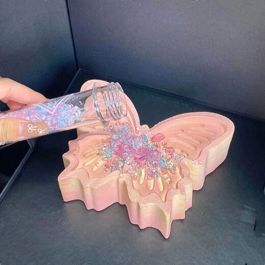 Crystal Butterfly Mold Silicone Mousse Mother's Day Chocolate Three-dimensional Fondant Mold Wishing Butterfly Mold Wishing Pool 6 Inch Long Tail Model