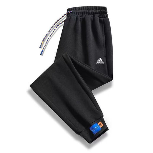 Adidas (adidas) Clover autumn and winter new fashion casual pants 2025 men's loose straight pants versatile sports leggings black spring and autumn 4XL 165-180Jin Jin equals 0.5 kg
