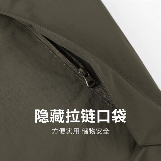 Dances with Wolves Windproof Stand Collar Jacket Men's 2025 Autumn and Winter New Commuting Anti-wrinkle High-Quality Casual Youth Loose Jacket 1078 Military Green 203 L (175)