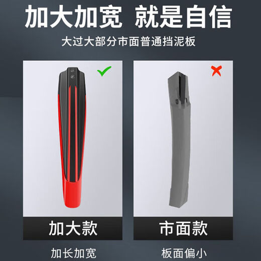 Bicycle mudguard, mountain bike front and rear wheels, universal children's bicycle riding water tile baffle, all-inclusive accessories, all black, thickened mudguard - screws included
