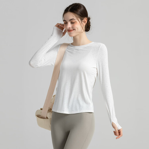 Youyou Yoga Wear Women's Spring and Autumn Blouse Slim Loose Breathable Running Pilates Fitness Wear J34041T Green M