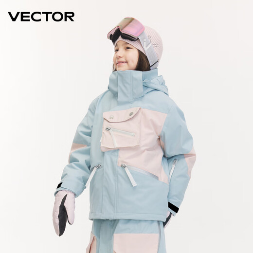Vector children's ski suit full set of trousers for boys, quick-drying, warm and waterproof, girls, winter and older children, ice and snow park tops + overalls for boys and girls M 150_suitable for height 145-155c