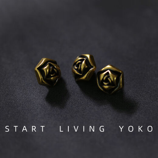 Ye Yu retro metal rose flower decorated button shirt button shirt sweater cardigan small button pearl cufflinks six-sided rose bronze 1 piece