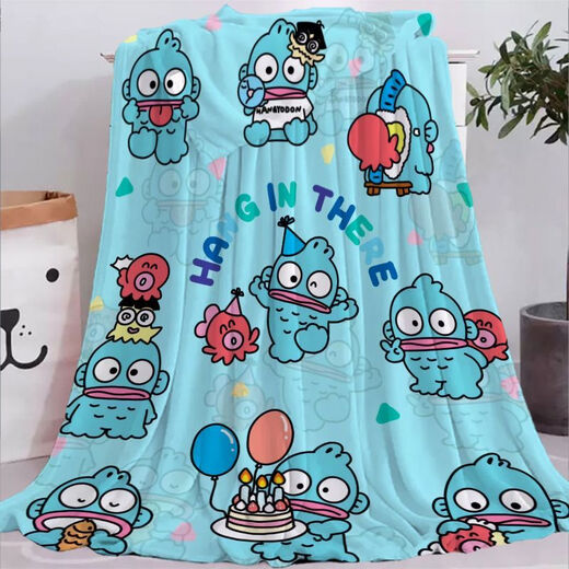 Sanrio (SANRIO) Hangyodon Flannel Blanket Children's Half Mermaid Blanket Office Lunch Break Air Conditioning Blanket Knee Blanket 046-9 200cm*150cm (Single Blanket)