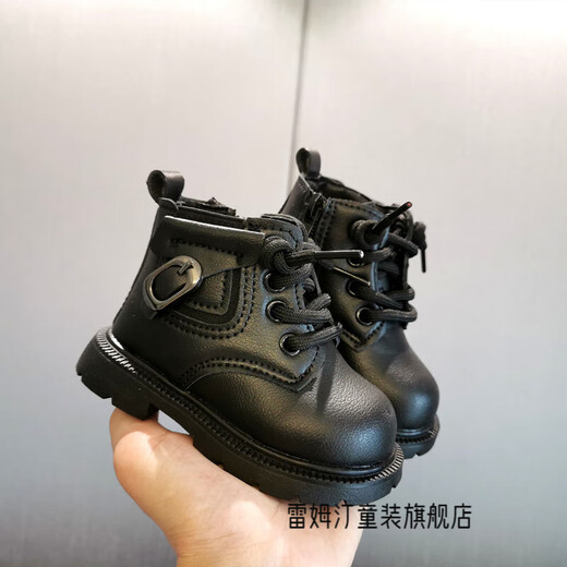 Remtin winter children's shoes plus velvet thickened Martin boots leather short boots baby toddler shoes 0-3 years old baby shoes cotton shoes cotton 2268 beige 18 / inner length 13.5 cm