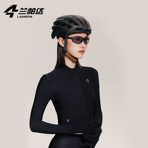 Lampada Autumn and Winter New 10~15 Cycling Jersey Women's Road Cycling Fleece Warm Cycling Jersey Long Sleeve Top Frost Shadow Frost Shadow 20 Black M