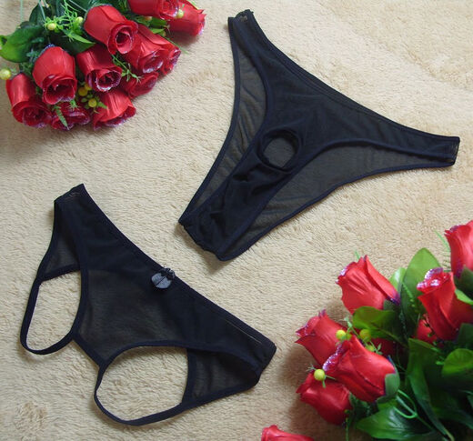 Open men's and women's T-pants underwear, passionate couple's thong, sexy and sexy men's transparent, free of charge, men's thong, one size fits all