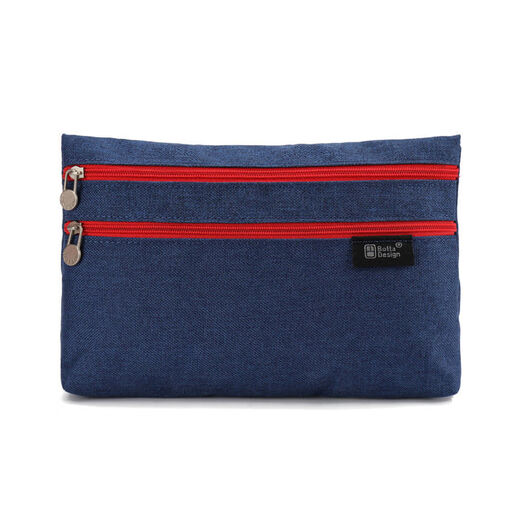 语森忆随身便携证件包旅行护照包手机袋小物品零钱收纳袋文具笔袋收纳包 藏青色2014