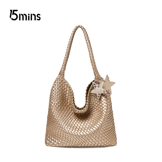 15MINS Tote Bag Commuting Bag Women's Large Capacity Shoulder Tote Bag Niche Woven Bag Women's Bag Birthday Gift