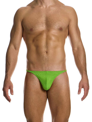 Sanqihu sexy men's thong double-layer gauze see-through high-elastic breathable bag T-pants 02512 Pink S