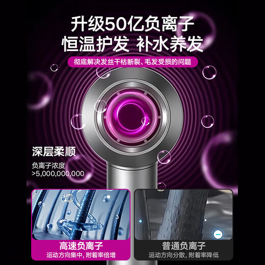 Forest Hair Dryer New National 3C Certification丨5 Billion Negative Ions for Hair Care Home Silent High Power Leafless High-Speed Hair Dryer Huaqiangbei Student Dormitory Bright Purple Single Air Nozzle丨5 Billion Moisturizing Negative Ions丨Constant Temperature Hair Care 2025 New Model丨Top Version 1 1 Version 1.8 Meter Long Gift Box