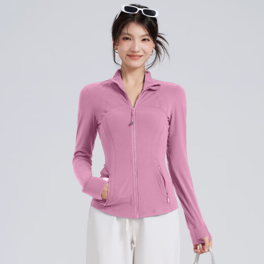 LULULOMDDW Autumn and Winter Yoga Jacket Women's Stand Collar Zipper Running Cycling Fitness Wear Pilates Training Sports Top Long Sleeve Blue L