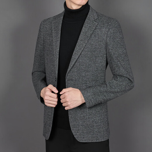 Goldlion high-end wool suit men's autumn and winter single-piece top middle-aged casual wool suit jacket medium-thick single suit 2835 light gray M 170