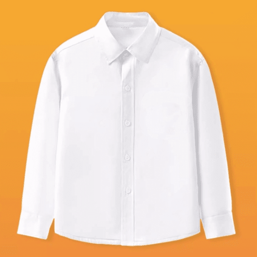 2025 new boys white shirt 25 spring and autumn new girls long-sleeved primary school students white shirt chorus class uniform white 140