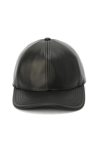 Coach Women's Leather Baseball Cap, Black, XS - S Black XS - S