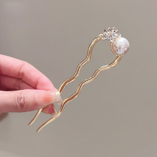KZD old phoenix two generations happy flower hairpin ladies imitation pearl ancient style modern hairpin U-shaped hairpin comb