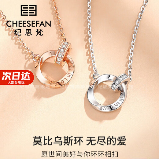 Ji Sifan Light Luxury Fashion Jewelry Moebius Couple Necklace Women's Valentine's Day Birthday Gift for Girlfriend Couple Couple SF Air Freight, Can Be Engraved