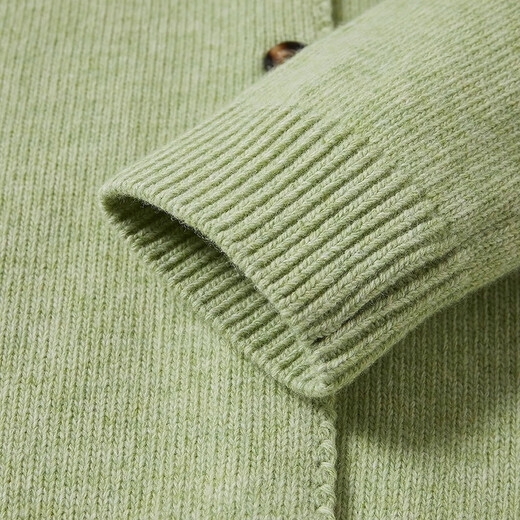 Teenie Weenie Zhao Lusi's same style Bear Girl Sheep Wool Knitted Cardigan 2025 Autumn New Sweater Mint S