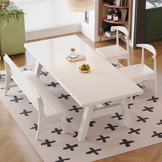 Huixun solid wood large board desk and dining table integrated into the living room work table home desk leisure area multi-person study table walnut color #big board table 140cm*80cm*75cm