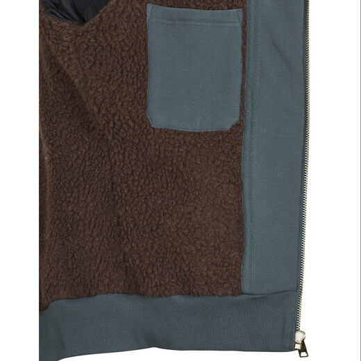 Superdry men's hooded zipper sweatshirt retro blue gray plus velvet spring and autumn warm and trendy casual cardigan fleece men's blue gray S (EU)