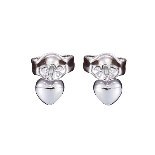 Laofu gold simple love earrings platinum heart-shaped earrings about 1.04g