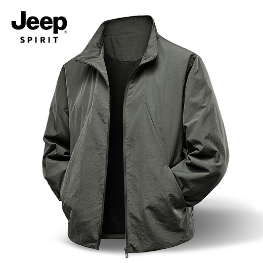 JEEP SPIRIT Light Business Jacket 2025 Autumn New Wear-resistant Casual Versatile Stand Collar Jacket 8988 Black XL